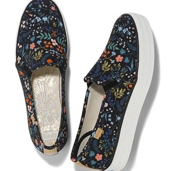Keds x Rifle Paper Triple Decker Wildwood Slip-On Shoes Sz. 11 - Picture 1 of 12